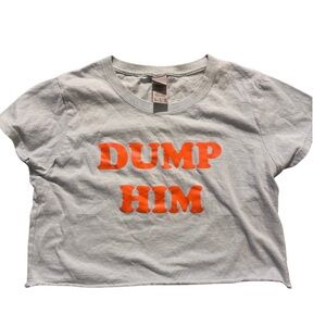 Dump Him Blue & Orange y2k Cropped Tee